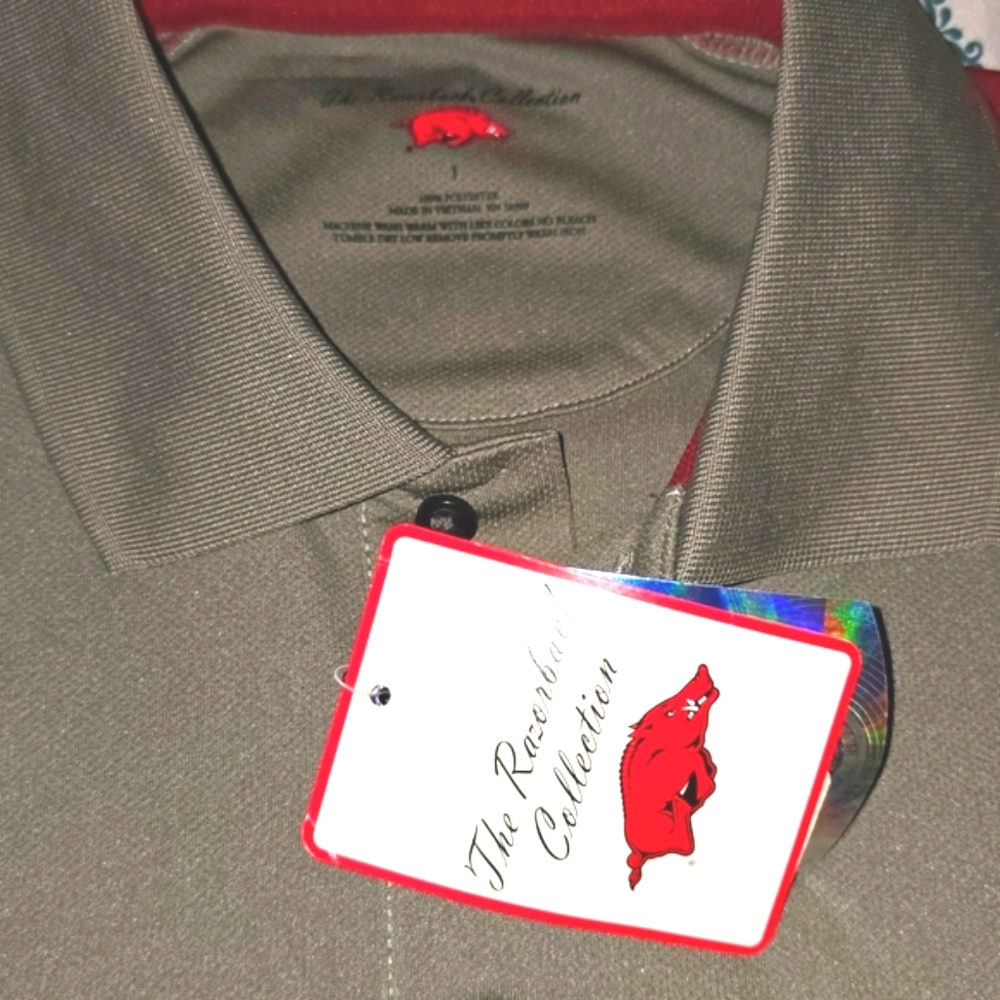 NWT Arkansas Razorbacks Polo Shirt Mens Large Golf - Picture 3 of 3